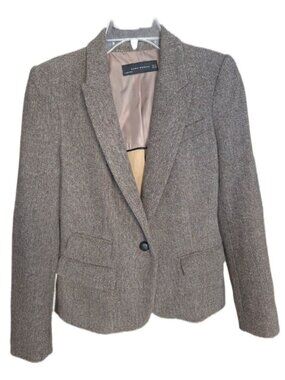 ZARA Women’s Wool‑Blend Jacket Brown - Size S